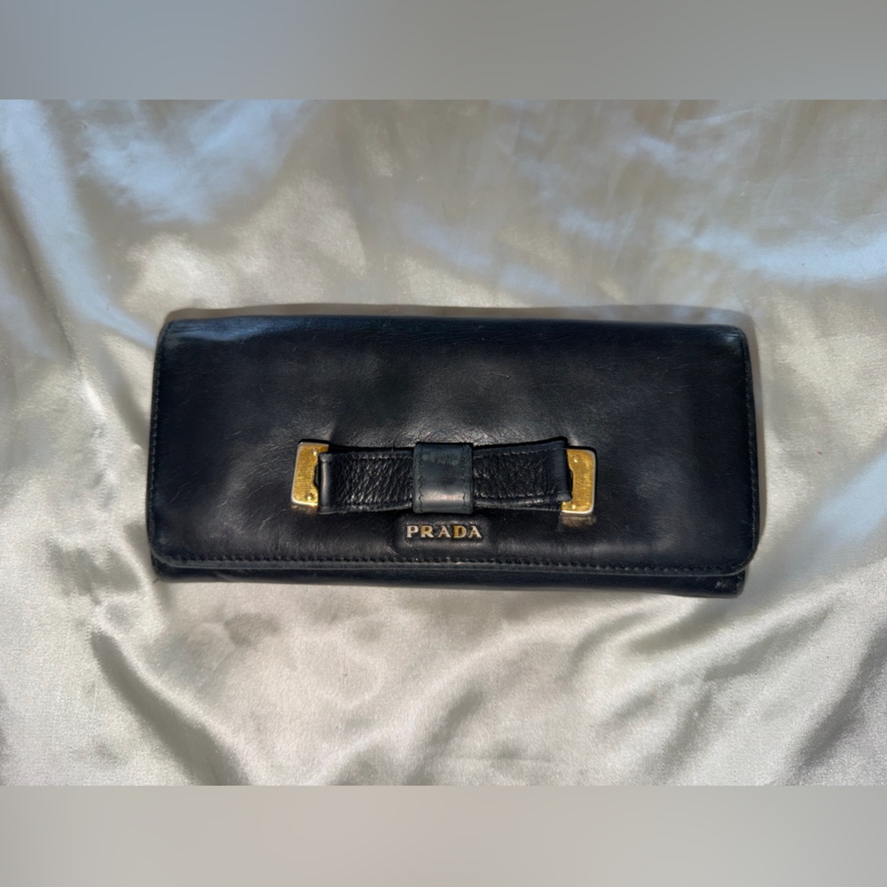 Prada Midnight Black Leather Clutch